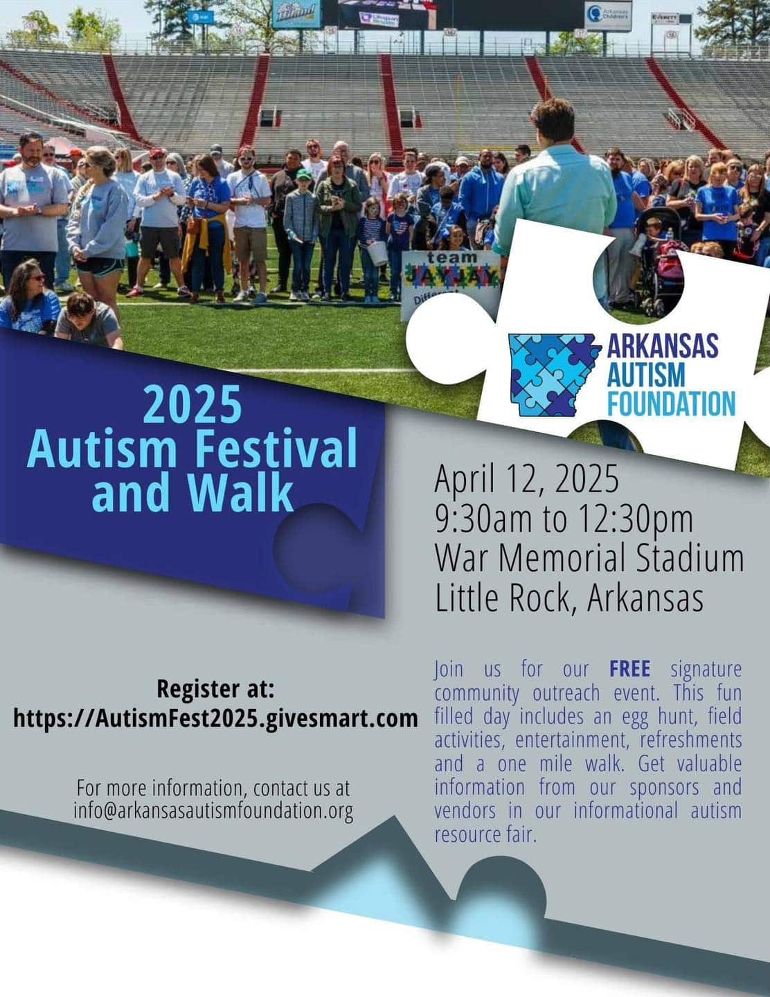 AAF Autism Festival and Walk 2025 Arkansas Governor