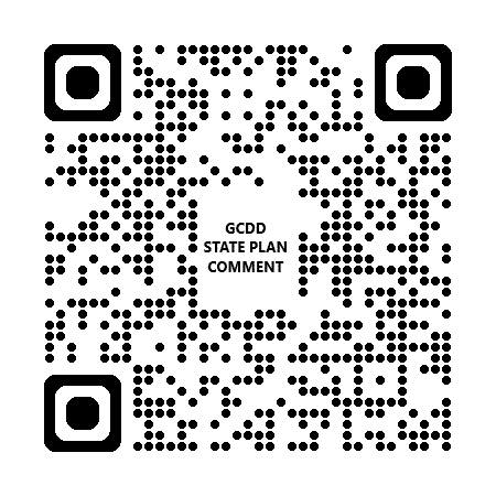 QR code linking to GCDD 2027-2031 State Plan Goals & Objectives survey for Public Comment 